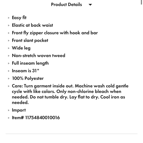 Tweed Wide Leg Trouser NWT - Picture 5 of 6